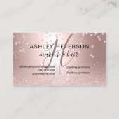 Make-upskript Confetti-Rosen-GoldGlitter Visitenkarte (Rückseite)