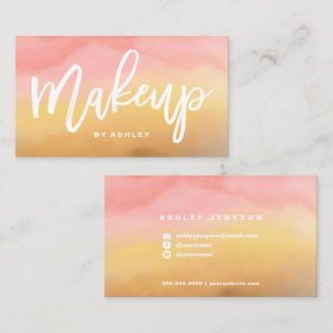 Make-uptypographie boho ombre Aquarell Visitenkarte