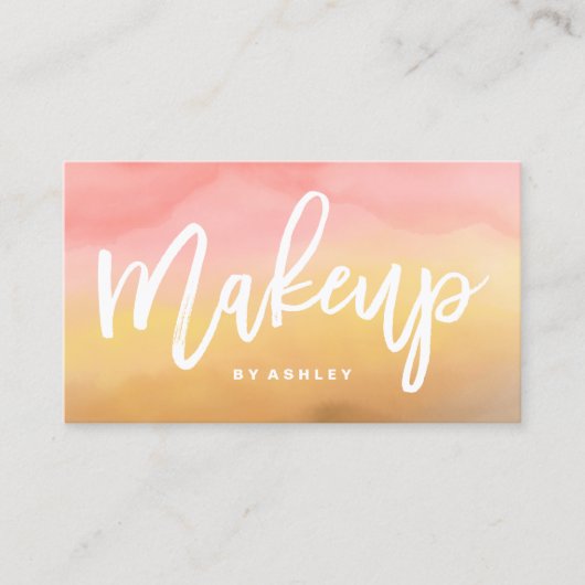 Make-uptypographie boho ombre Aquarell Visitenkarte (Vorderseite)