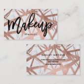Make-uptypographie Chic-Rosengoldbürstenmarmor Visitenkarte (Vorne/Hinten)