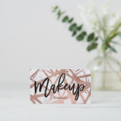 Make-uptypographie Chic-Rosengoldbürstenmarmor Visitenkarte (Stehend Vorderseite)