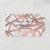 Make-uptypographie Chic-Rosengoldbürstenmarmor Visitenkarte (Rückseite)