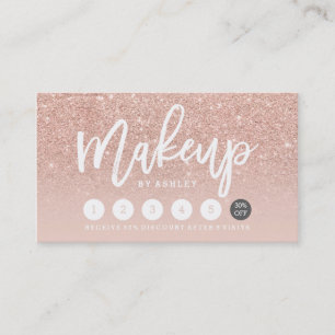 Make-uptypographie erröten Rosengoldlochkarte Treuekarte