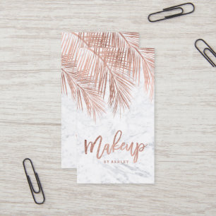 Make-uptypographie-Rosengoldpalme-Blattmarmor Visitenkarte
