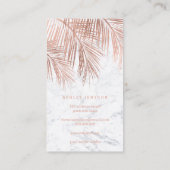 Make-uptypographie-Rosengoldpalme-Blattmarmor Visitenkarte (Rückseite)