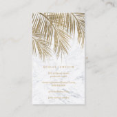 Make-uptypographiegoldpalme-Blattmarmor Visitenkarte (Rückseite)