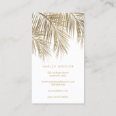Make-uptypographiegoldpalme-Blattweiß Visitenkarte (Rückseite)