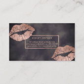Make-uptypographielippenRosengoldgrau Watercolor Visitenkarte (Rückseite)