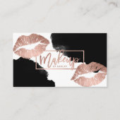 Make-uptypographielippenRosengoldschwarzes Visitenkarte (Vorderseite)