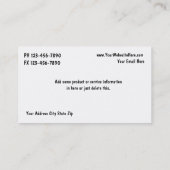 Make-upVisitenkarten Visitenkarte (Rückseite)