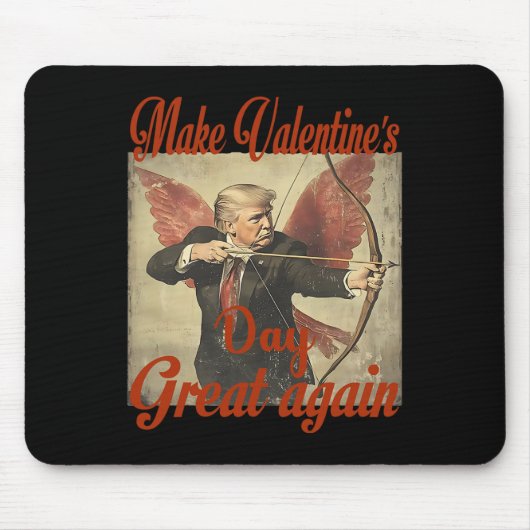 Make Valentine's Day Great Again Funny Trump Valen Mousepad (Vorne)