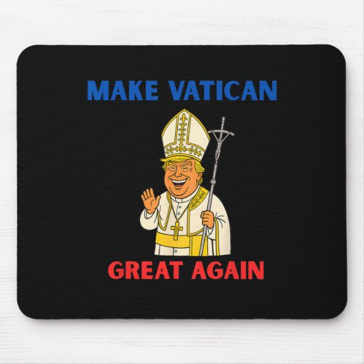 Make Vatican Great Again Lustiger Papst Trump Retr Mousepad (Vorne)