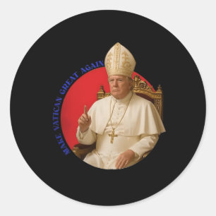 Make Vatican Great Again Lustiger Papst Trump Retr Runder Aufkleber