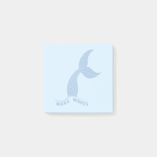 Make Waves Inspirational Blue Sticky Notes Post-it Klebezettel (Vorderseite)