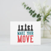 Make your Move Chess Piece Postkarte (Stehend Vorderseite)