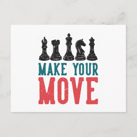 Make your Move Chess Piece Postkarte (Vorderseite)
