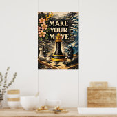 Make Your Move, Chessboard, Success Motivational Poster (Küche)