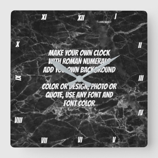 MAKE YOUR OWN CLOCK QUADRATISCHE WANDUHR (Vorderseite)