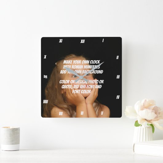 MAKE YOUR OWN CLOCK QUADRATISCHE WANDUHR (Zuhause)