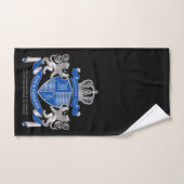 Make Your Own Coat of Arms Blue Silver Lion Emblem Badhandtuch Set (Handtuch)