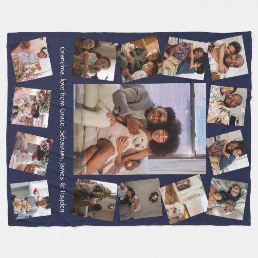 Make your own custom personalized 15 photo fleecedecke (Vorderseite (Horizontal))