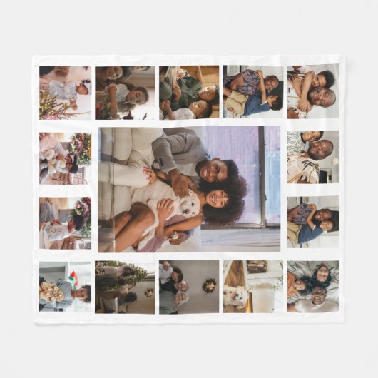 Make your own custom personalized 15 photo fleecedecke (Vorderseite (Horizontal))