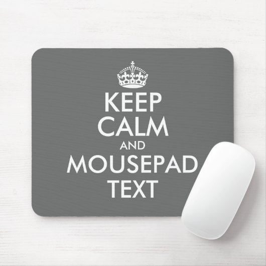 Make your own funny gray keep calm mouse pad mousepad (Mit Mouse)