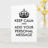 Make Your Own Keep Calm Greeting Card Karte (Gelbe Blume)