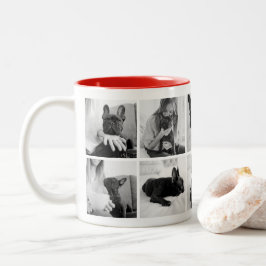 Make Your Own Pet Photo Collage | Black and White Zweifarbige Tasse