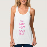 Make your own pink keep calm text tank tops