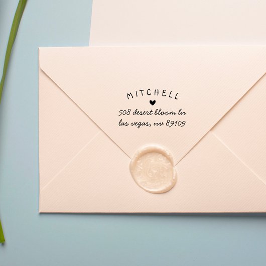 Make Your Own Simple Heart Return Address Script Permastempel
