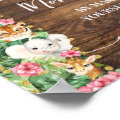 Make Yourself Addressee Rustic Pink Safari Shower Poster (Ecke)