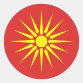 Makedonia-Flagge Runder Aufkleber (Vorderseite)