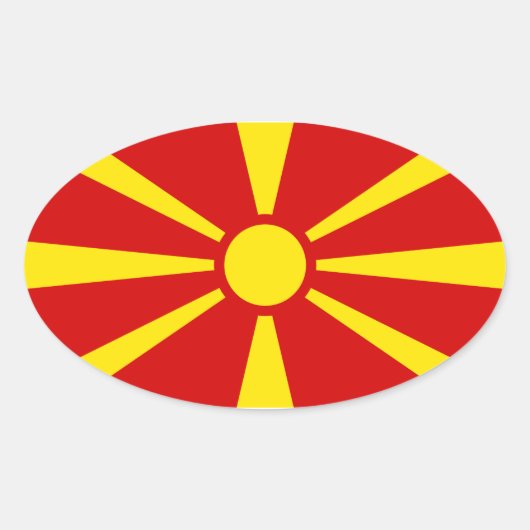 Makedonien Flag Oval Sticker (Vorderseite)
