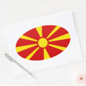 Makedonien Flag Oval Sticker (Umschlag)