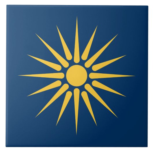 Makedonien-Flagge auf Fliese (Vorderseite)
