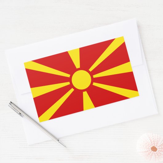 Makedonien-Flaggenaufkleber Rechteckiger Aufkleber (Umschlag)