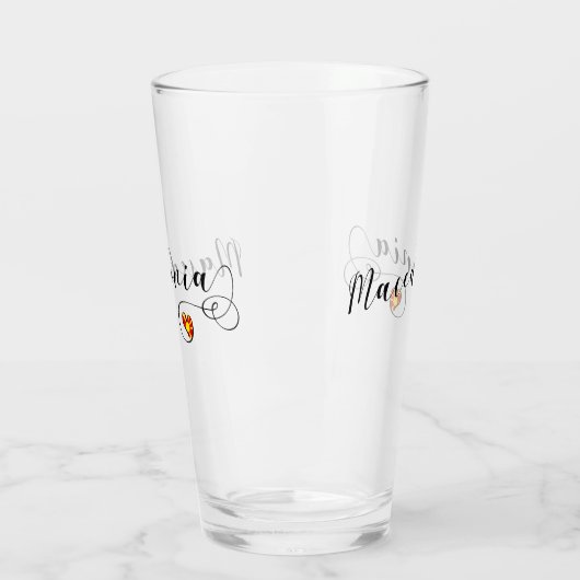 Makedonische Flag Herzdesign, Mazedonien Glas (Links)