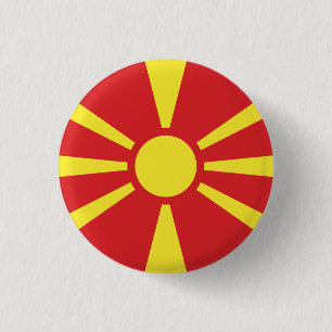 Makedonische Flagge, Flagge Nordmakedoniens Button