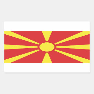 Makedonische Flagge, Flagge Nordmakedoniens Rechteckiger Aufkleber