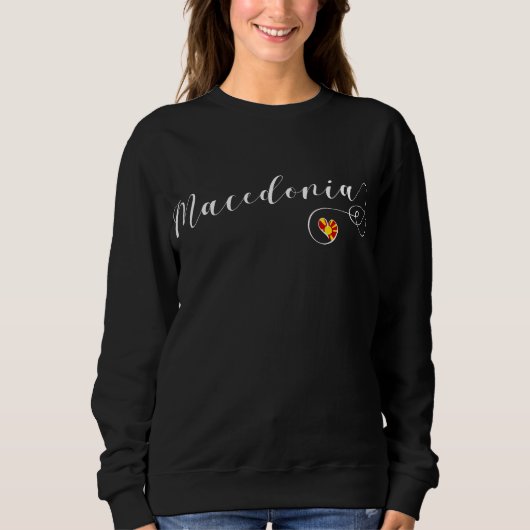 Makedonische Flagge im Herzen Mazedoniens Sweatshirt (Vorderseite)