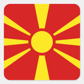 makedonische Flagge Quadratischer Aufkleber