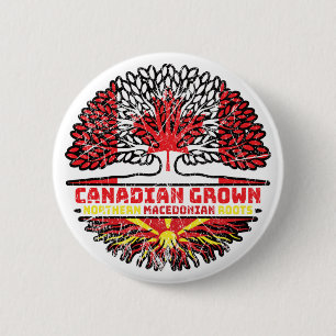 Makedonische kanadische Baumflagge Button