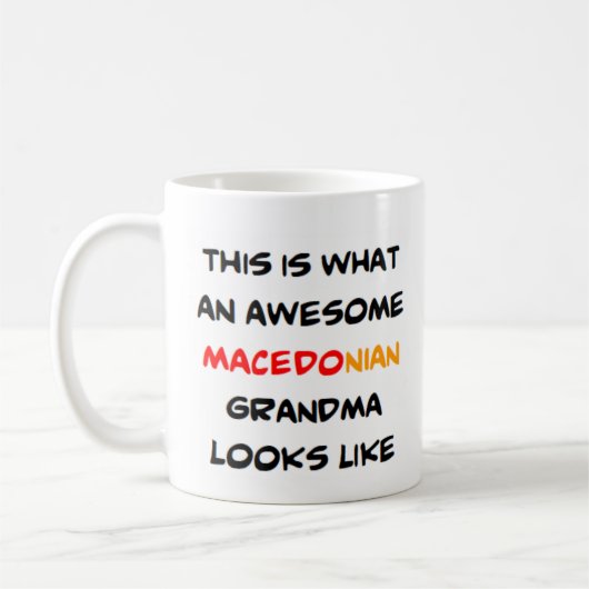 Makedonische Oma, phantastisch Kaffeetasse (Links)
