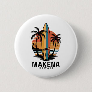 Makena Beach Hawaii Surfen Surfer  Button
