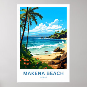 Makena Beach Hawaii Travel Print Poster