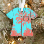 Makena Beach Hawaiian Sketchy Palms Aloha Shirt Ornament<br><div class="desc">Korallen und Turq Farbweg. An der linken Küste von Maui befindet sich die wunderschöne Resort-Gemeinde von Makena Beach. Die Palmen schweben in den tropischen Brisen, während die Sonne über dem Schlackenkegel von Molokini Set. Unser Design zeigt die dramatischen Farben dieser Sonnenuntergänge im Stift- und Tintenstil. Dieses Design kommt in mehreren...</div>