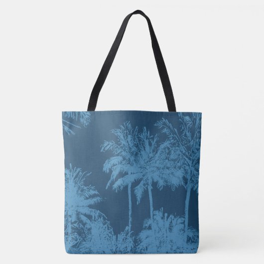 Makena Beach Hawaiian Sketchy Palms Beach Bag Tasche (Vorderseite)