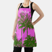 Makena Beach Hawaiian Sketchy Palms - Fuchsia Schürze (InSitu)