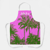 Makena Beach Hawaiian Sketchy Palms - Fuchsia Schürze (Vorderseite)
